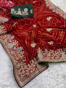 Bridal Saree  Blouse 44 Inch No coins❌ Fix Rate