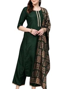 WOMENS KURTA AND PLAZZO SET WITH DUPATTA