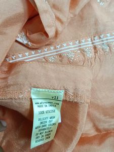 Plus Size W Peach Kurta