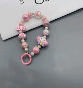 Pink Sanrio Beaded Keychain