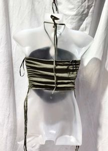 21112.Olive Halter Top