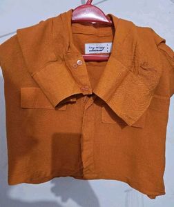 Orange Crop Top Shirt