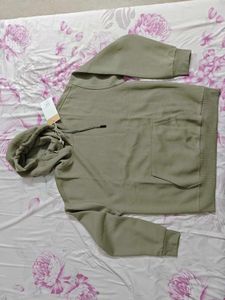 Men Olive Pista Green Hoodie Pullover Extra Large