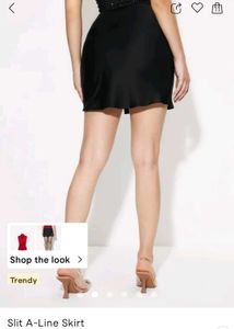 Black Slit A line Skirt