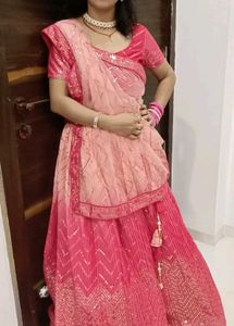 Pink Ombre Lehenga Choli Set