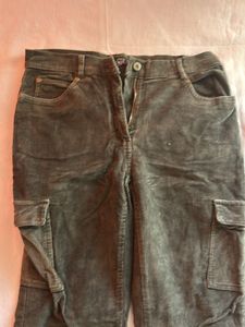 Corduroy Cargo Flare Pants