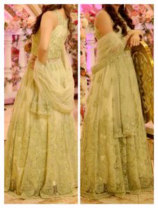 Partywear Net Embroidered Heavy Cancan Gown