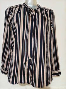 🎄Buy 1, Get 1 Free🎁Striped Blouse with Tie Neck