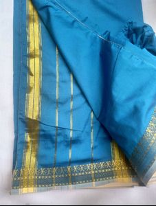 Peacock Blue Saree With Blouse
