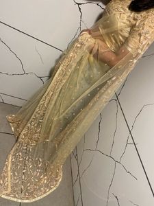 stone embellished embroidery net customised saree
