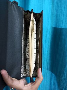 Black Sling Bag (with golden chain)
