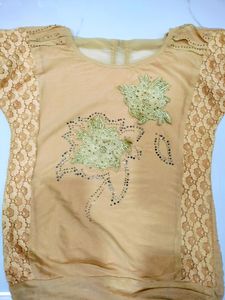 Biege Party Wear Top
