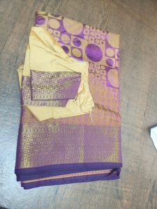 Elegant Purple &amp; Gold Saree
