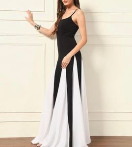 Elegant Black & White Maxi Dress (ALL SIZE AVAILB)
