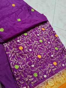 Purple &amp; Gold Saree