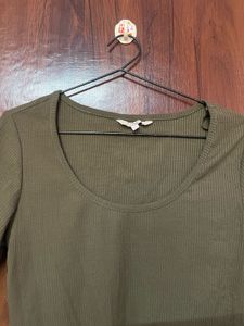 Dark Olive Crop Top