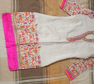 Embroidered White Kurta