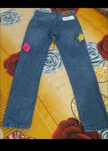 Blue Straight Leg Jeans