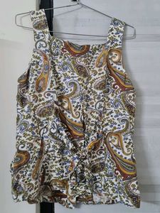 Paisley Print Sleeveless Top
