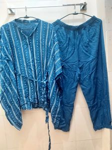 Women Blue Kaftan Co-ords Set