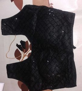 Elegant Black Sequin Blouse
