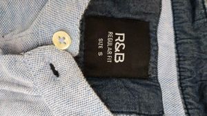 Mandarin Collar Shirt Full Sleeves Blue