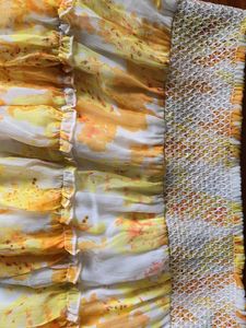 Floral Tiered Knee Length Skirt