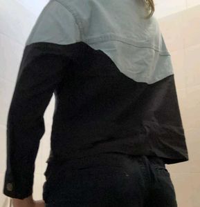 Color Block Cropped Jacket