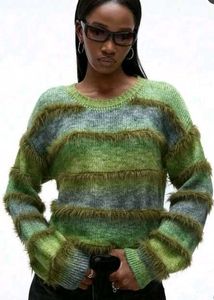 Striped Fuzzy Knit Vest