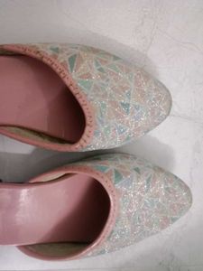 Sparkly Pointed-Toe Mules