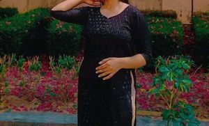 Black Sequin Kurti For Women