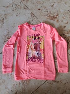 Neon pink,Full sleeves top