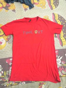 Red TIME OUT Graphic Tee
