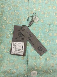 XXL - Embroidered Teal Nehru Jacket