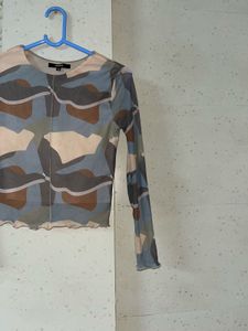 westside nuon Printed Mesh Top