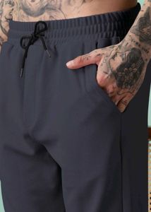 men solid Grey track pant