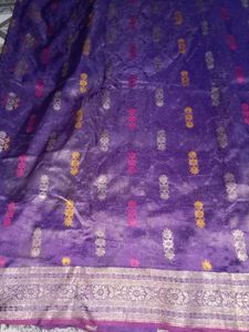 Purple Banarasi saree