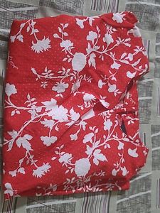 Floral Red And White Top