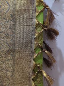 Green Saree With Zari Work