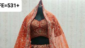 Red Embroidered Lehenga Choli Set