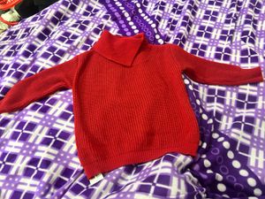 Winter Woman Red Sweater  Mini Dress