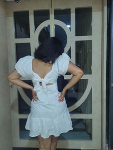 White Eyelet Mini Dress