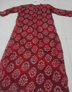 Red Print Button-Down Top
