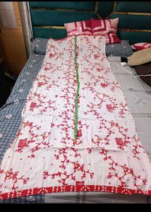 Red &amp; White Ethnic Print Dress