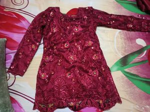 Maroon beautiful garara dress
