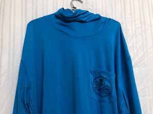 Blue High Neck T Shirt