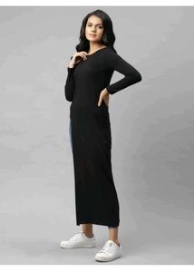 Black Longline Slit Top