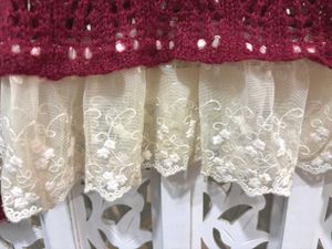 Red Cottagecore Crochet Sweater B