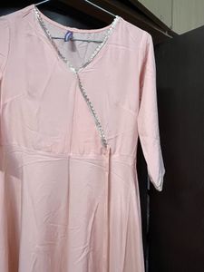 Peach Angrakha Kurti with Dupatta