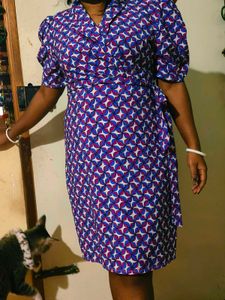 Retro Floral Wrap Dress